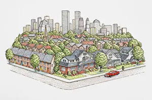 Cityscape including financial and residential districts Cityscape including financial and residential districts