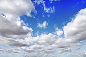 Cumulus Cloud Formation Prints: Cloud filled blue sky