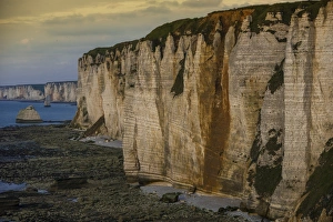 Coast with chalk cliffs, Etretat, Normandy, France Coast with chalk cliffs, Etretat, Normandy, France