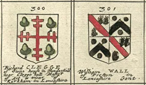 Coat of arms 17th century Clegge and Wall Coat of arms 17th century Clegge and Wall
