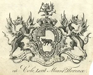 Coat of arms Cole, Lord Mount Florence 18th century Coat of arms Cole, Lord Mount Florence 18th century