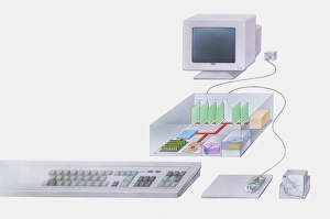 Cross-section illustration of personal computer system Cross-section illustration of personal computer system