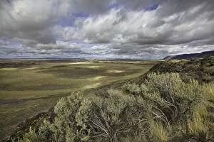 Cumulus clouds floating above desert, Oregon Cumulus clouds floating above desert, Oregon