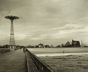 Defunct parachute ride at Coney Island amusement park Defunct parachute ride at Coney Island amusement park