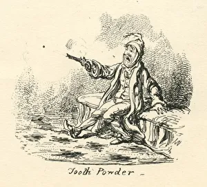 Dental humour tooth powder Cruikshank 19th century cartoon Dental humour tooth powder Cruikshank 19th century cartoon