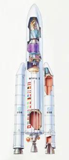 Collections/dorling kindersley prints/diagram ariane 5 rocket view Collections/dorling kindersley prints/diagram ariane 5 rocket view