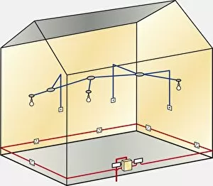 Images Dated 5th December 2006: Diagram showing electrical wiring in a house