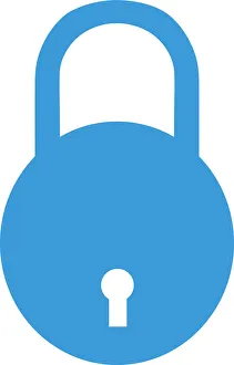 Digital illustration of blue padlock on white background Digital illustration of blue padlock on white background