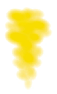Digital illustration of yellow fluorine gas Digital illustration of yellow fluorine gas