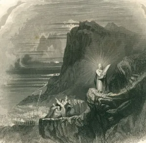 The Ten Commandments Prints: Moses and the Ten Commandments Print, circa 1850