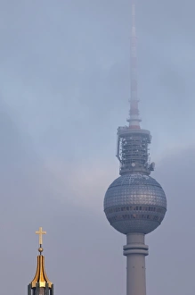 Dome cross of the Deutsches Historisches Museum, German Historical Museum, and tv tower, Berlin, Germany, Europe Dome cross of the Deutsches Historisches Museum, German Historical Museum, and tv tower, Berlin, Germany, Europe