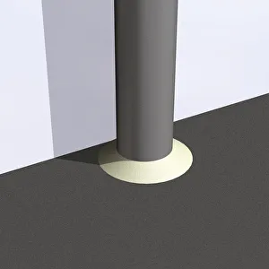 Downpipe connected directly to underground drainage, close-up Downpipe connected directly to underground drainage, close-up