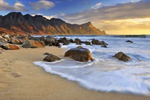 Dramatic Sunset over Kogel Bay in the Western Cape Province of South Africa with the Dramatic Sunset over Kogel Bay in the Western Cape Province of South Africa with the