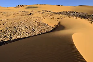 Dunes Noires, sand dunes on Tadrart plateau, Tassili nAjjer National Park Dunes Noires, sand dunes on Tadrart plateau, Tassili nAjjer National Park