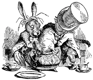 Dunking Dormouse illustration, (Alice's Adventures in Wonderland) Dunking Dormouse illustration, (Alice's Adventures in Wonderland)