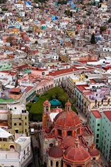 Elevated view over the city of Guanajuato in Mexico Elevated view over the city of Guanajuato in Mexico