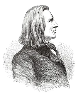 Engraving of composer Franz Liszt from 1882 Engraving of composer Franz Liszt from 1882