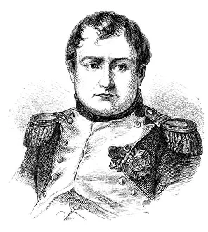 Engraving of emperor Napolean Bonaparte 1870 Engraving of emperor Napolean Bonaparte 1870