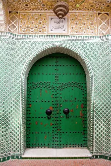 Entrance to a Moroccan house with a green door Entrance to a Moroccan house with a green door