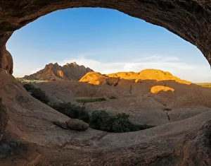 The Eye to Spitzkoppe, Panoramic Photo of the Rock Arch at Spiztkoppe, Erongo Region, Namibia, Africa The Eye to Spitzkoppe, Panoramic Photo of the Rock Arch at Spiztkoppe, Erongo Region, Namibia, Africa