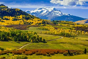 Fall colors, vista, San Juan Range, Colorado, USA Fall colors, vista, San Juan Range, Colorado, USA