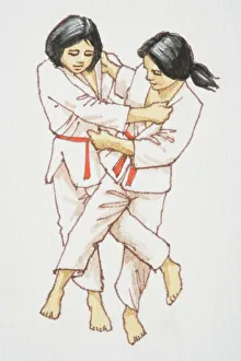 Collections/dorling kindersley prints/female judoka judo fighters wrestling Collections/dorling kindersley prints/female judoka judo fighters wrestling