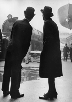 Festival of Britain Exhibition; Dignitaries of St Pauls Church look at an engine Festival of Britain Exhibition; Dignitaries of St Pauls Church look at an engine