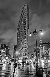 Flatiron Buiding - Manhattan at Night and in the Rain