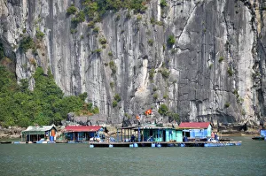 Floating village, Halong Bay, Vietnam, Southeast Asia Floating village, Halong Bay, Vietnam, Southeast Asia