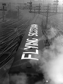 Flying Scotsman painted on the carriage roof of the famous train to enable the Flying Scotsman painted on the carriage roof of the famous train to enable the