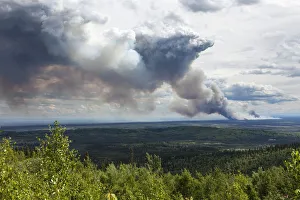 Forest fire after lightning stroke, south of Fairbanks, Alaska, United States Forest fire after lightning stroke, south of Fairbanks, Alaska, United States