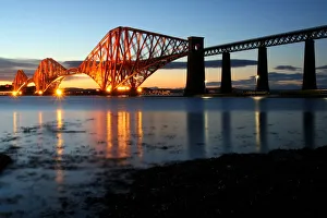 Forth Rail Bridge at dusk, from South Queensferry Forth Rail Bridge at dusk, from South Queensferry