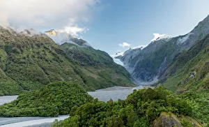 Franz Josef Glacier - Panorama View at Sunset Franz Josef Glacier - Panorama View at Sunset