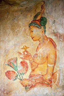 Art/fresco wall paintings/frescoes depicting bared chested women talking Art/fresco wall paintings/frescoes depicting bared chested women talking