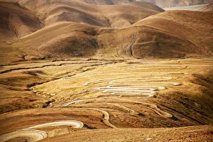 Friendship highway winding mountain road tibet Friendship highway winding mountain road tibet