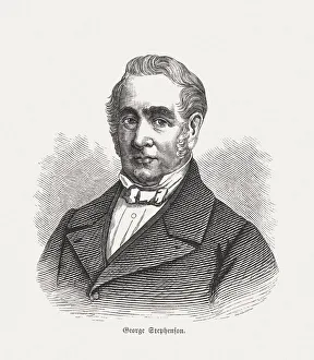 George Stephenson (1781-1848), wood engraving, published in 1880 George Stephenson (1781-1848), wood engraving, published in 1880