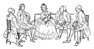 Georgian woman with four men Georgian woman with four men