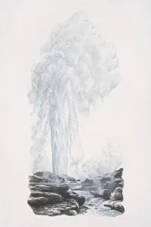Collections/dorling kindersley prints/geyser hot water spouting ground Collections/dorling kindersley prints/geyser hot water spouting ground