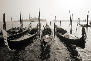 Gondolas and the San Giorgio Maggiore church Gondolas and the San Giorgio Maggiore church