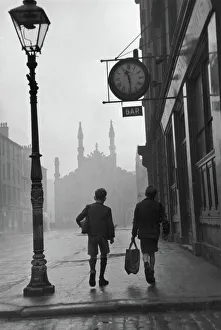 Gorbals area of Glasgow; Two young boys walking along a street in 1948 Gorbals area of Glasgow; Two young boys walking along a street in 1948