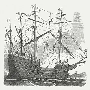 Great Harry, english war ship under Henry VIII, published 1880 Great Harry, english war ship under Henry VIII, published 1880