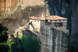 Greece, Thessaly, Meteora monasteries complex, View of Rousanou Monastery Greece, Thessaly, Meteora monasteries complex, View of Rousanou Monastery