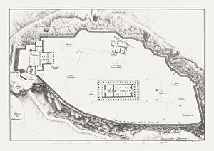 Ground plan of the Acropolis in Athens, lithograph, published c.1830 Ground plan of the Acropolis in Athens, lithograph, published c.1830