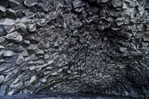 Halsanefshellir cave with basalt formations, Reynisfjara beach at Vik i Myrdal, South Coast, Iceland, Europe Halsanefshellir cave with basalt formations, Reynisfjara beach at Vik i Myrdal, South Coast, Iceland, Europe