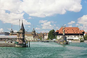Harbour entrance of Constance with the Imperia statue created by Peter Lenk, Lake Constance, Baden-Wuerttemberg Harbour entrance of Constance with the Imperia statue created by Peter Lenk, Lake Constance, Baden-Wuerttemberg