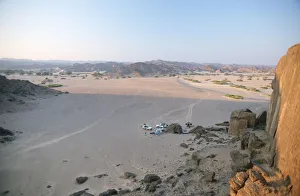High Angle View of Campsite in the Desert High Angle View of Campsite in the Desert