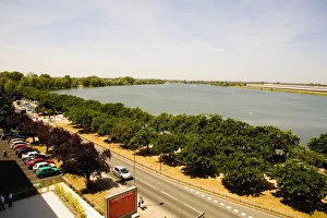 High angle view of a lake in a city, Bordeaux Lake, Bordeaux, Aquitaine, France High angle view of a lake in a city, Bordeaux Lake, Bordeaux, Aquitaine, France