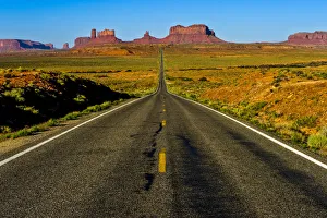 Highway through Monument Valley, Arizona, USA Highway through Monument Valley, Arizona, USA
