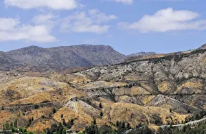 Hills eroded after deforestation and air pollution for copper mining near Queenstown, Lunar Landscape, Tasmania Hills eroded after deforestation and air pollution for copper mining near Queenstown, Lunar Landscape, Tasmania