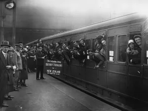Waterloo Station Prints: Boy Farm Emigrants Print circa 1926
